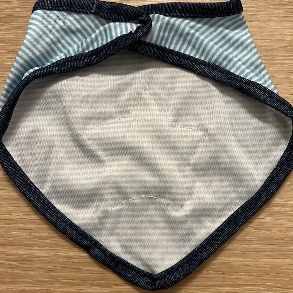 First birthday bib boy stripes